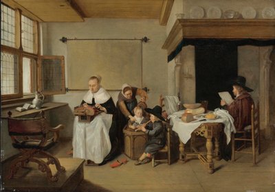 Eine Familie im Inneren von Quirijn van Brekelenkam